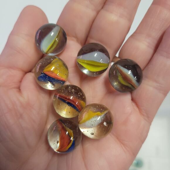 Vintage Mixed Bag Of Sizes And Brands Glass Marbles 1 Lb - Picture 4 of 6